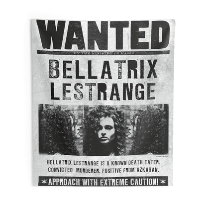 Bellatrix Wanted Indoor Wall Tapestries, Harry Potter Tapestry, Bedroom Decor, Dorm Room - IntuitiveEncBoutique
