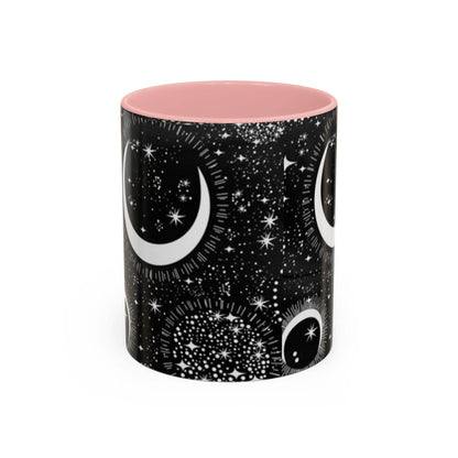 Star Moon Cup - Celestial Design Coffee Mug, 11oz Tea Cup, Astrology Lover Gift, Kitchen Decor, Celestial Kitchenware, Ceramic Beverage Mug - IntuitiveEncBoutique