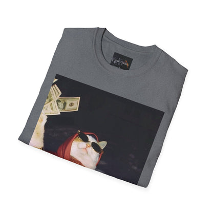 Cash Cat Unisex Softstyle T-Shirt, Funny Cat Shirt, Pet Lover Gift, Casual Wear, Birthday Gift, Unique Humor Tee