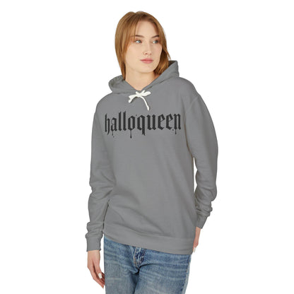 Halloween Unisex Lightweight Hoodie, Halloqueen Sweatshirt, Cute Fall Fashion, Cozy Halloween Gift, Spooky Season Apparel - IntuitiveEncBoutique