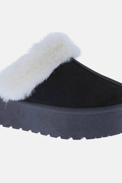 Weeboo Thick Bottom Fur Trim Snow Slippers - IntuitiveEncBoutique