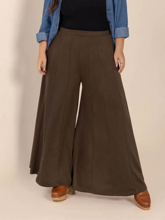 Plus Size Wide Leg Pants with Pockets - IntuitiveEncBoutique