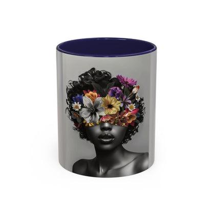 Floral Black Beauty Coffee Mug | Inspirational Drinkware for Coffee Lovers, Unique Gift for Her, Home Decor, Flower Lover's Mug