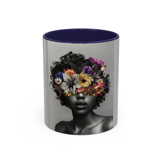 Floral Black Beauty Coffee Mug | Inspirational Drinkware for Coffee Lovers, Unique Gift for Her, Home Decor, Flower Lover's Mug