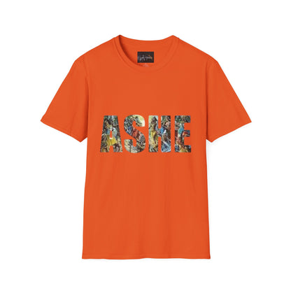 ASHE Graphic T-Shirt, Unisex Softstyle Tee, Vibrant Artistic Apparel, Gift for Nature Lovers, Casual Wear, Everyday Essentials