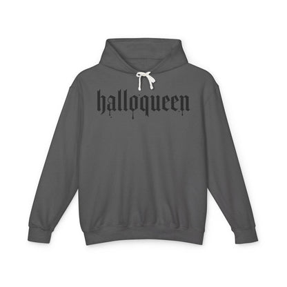 Halloween Unisex Lightweight Hoodie, Halloqueen Sweatshirt, Cute Fall Fashion, Cozy Halloween Gift, Spooky Season Apparel - IntuitiveEncBoutique
