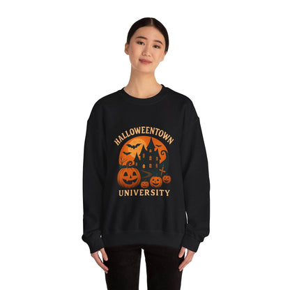 Halloween Town Crewneck Sweatshirt, Cozy Sweatshirt for Fall, Unisex Halloween Apparel, Spooky Season Gift, Halloween University Sweatshirt - IntuitiveEncBoutique