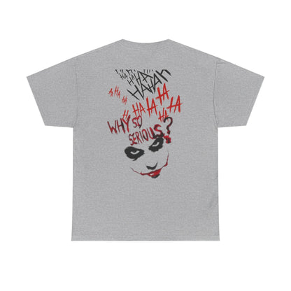 Unisex Heavy Cotton Tee - Joker Inspired Graphic Tee, Casual Wear, Perfect for Halloween, Movie Fans, Gift Idea, Streetwear - IntuitiveEncBoutique