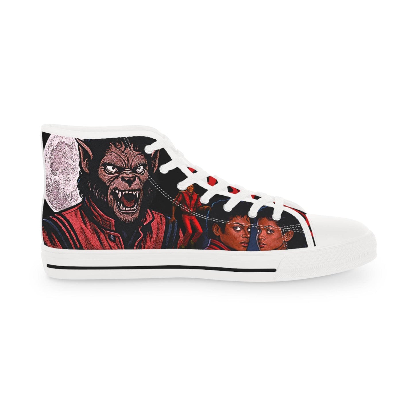 Thriller Inspired High Top Sneakers, Retro Sneakers, Horror Movie Shoes, Custom High Tops, Statement Footwear, Halloween Fashion, Gift [...] - IntuitiveEncBoutique