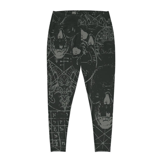 Dark Aesthetic Plus Size Leggings, Comfortable Stretch Leggings for Casual Wear, Halloween Outfit, Alternative Fashion, Edgy Athleisure