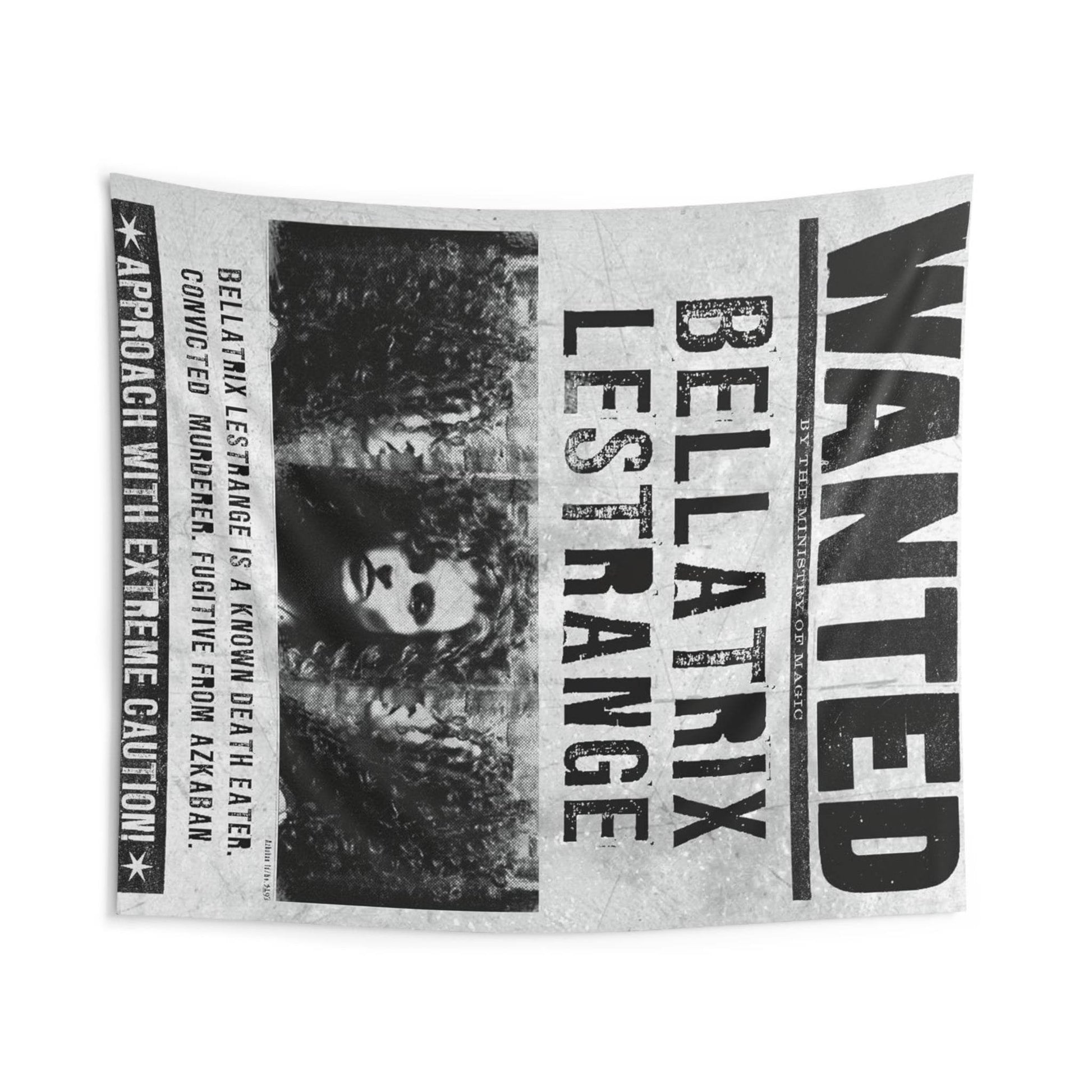 Bellatrix Wanted Indoor Wall Tapestries, Harry Potter Tapestry, Bedroom Decor, Dorm Room - IntuitiveEncBoutique