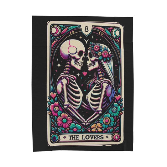 Colorful Skeletons Lovers Blanket, Cozy Throw, Gift for Couples, Halloween Decor, Soft Plush Blanket, Valentine's Day Gift - IntuitiveEncBoutique