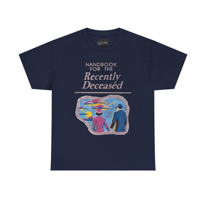 Vintage-Inspired Unisex Tee, Handbook for the Recently Deceased Shirt, Cool Graphic Tee, Unique Gift for Death Awareness, Halloween Costume - IntuitiveEncBoutique