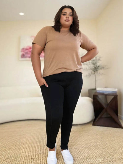 Wide Waistband Sports Leggings - IntuitiveEncBoutique