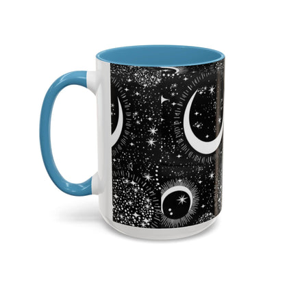 Star Moon Cup - Celestial Design Coffee Mug, 11oz Tea Cup, Astrology Lover Gift, Kitchen Decor, Celestial Kitchenware, Ceramic Beverage Mug - IntuitiveEncBoutique