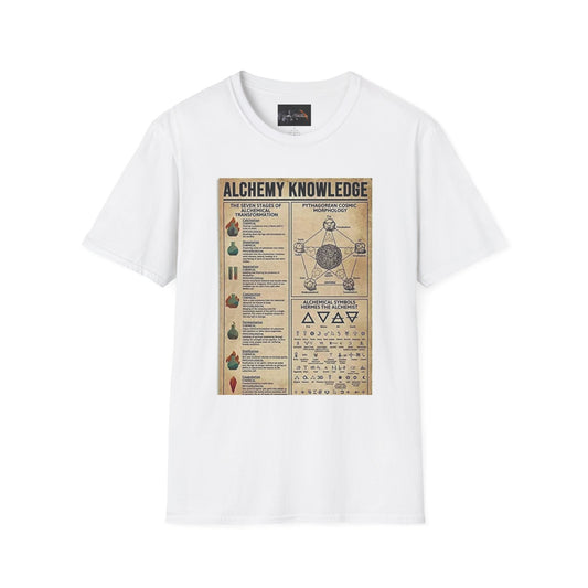 Alchemy Knowledge Unisex T-Shirt, Vintage-style Graphic Tee, Gift for Historians, Science Lovers, Unique Learning Shirt, Educational Apparel