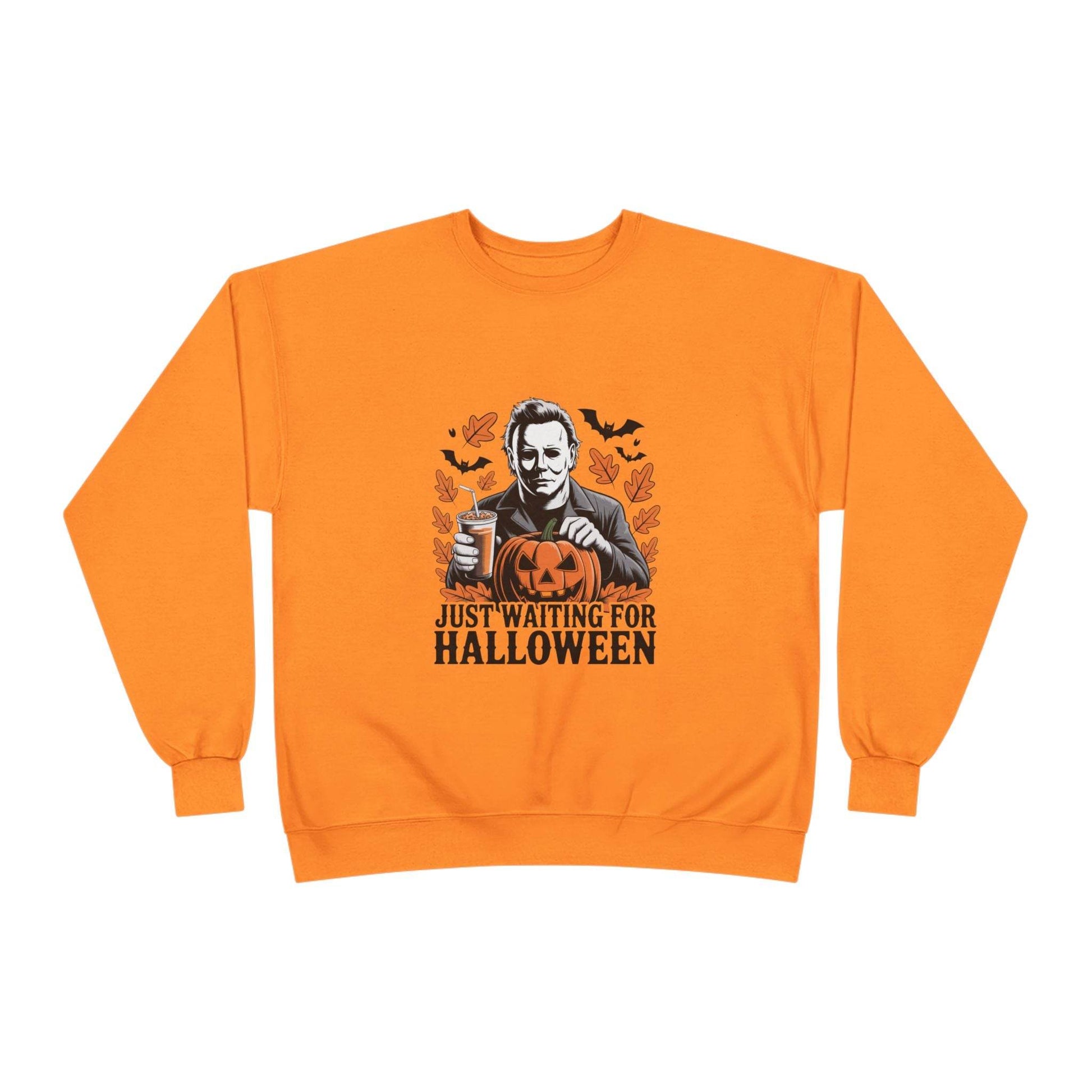 Halloween Sweatshirt - Just Waiting for Halloween | Unisex Crewneck Pullover, Fall Fashion, Halloween Gift, Cozy Sweater, Eco-Friendly Wear - IntuitiveEncBoutique