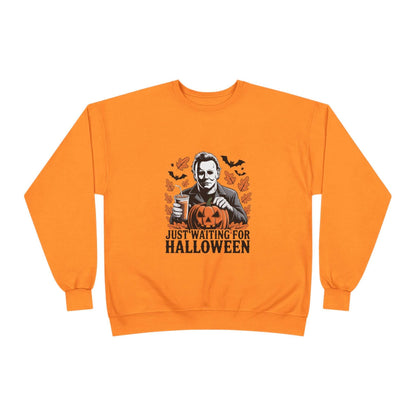 Halloween Sweatshirt - Just Waiting for Halloween | Unisex Crewneck Pullover, Fall Fashion, Halloween Gift, Cozy Sweater, Eco-Friendly Wear - IntuitiveEncBoutique