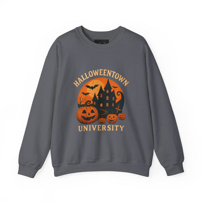 Halloween Town Crewneck Sweatshirt, Cozy Sweatshirt for Fall, Unisex Halloween Apparel, Spooky Season Gift, Halloween University Sweatshirt - IntuitiveEncBoutique