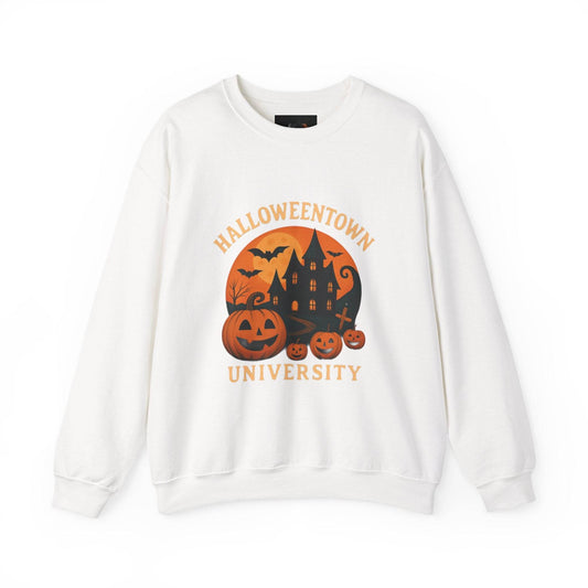 Halloween Town Crewneck Sweatshirt, Cozy Sweatshirt for Fall, Unisex Halloween Apparel, Spooky Season Gift, Halloween University Sweatshirt - IntuitiveEncBoutique
