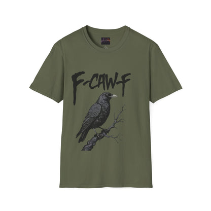 F-Caw-F Unisex Softstyle T-Shirt | Casual Wear, Bird Lover Gift, Trendy Fashion, Outdoor Adventure Tee, Eco-Friendly Apparel