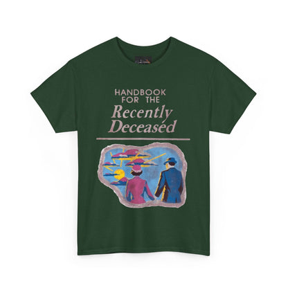 Vintage-Inspired Unisex Tee, Handbook for the Recently Deceased Shirt, Cool Graphic Tee, Unique Gift for Death Awareness, Halloween Costume - IntuitiveEncBoutique