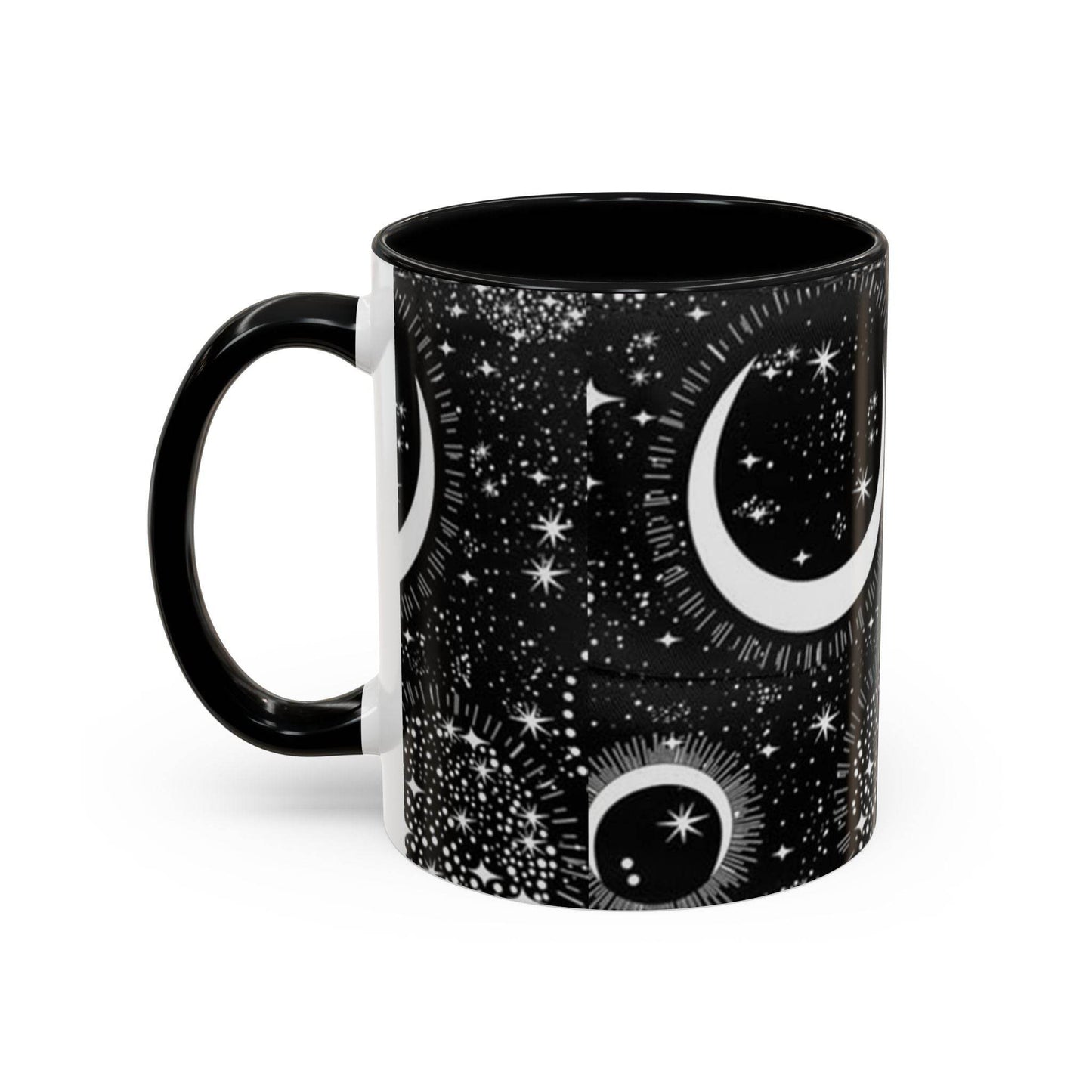 Star Moon Cup - Celestial Design Coffee Mug, 11oz Tea Cup, Astrology Lover Gift, Kitchen Decor, Celestial Kitchenware, Ceramic Beverage Mug - IntuitiveEncBoutique