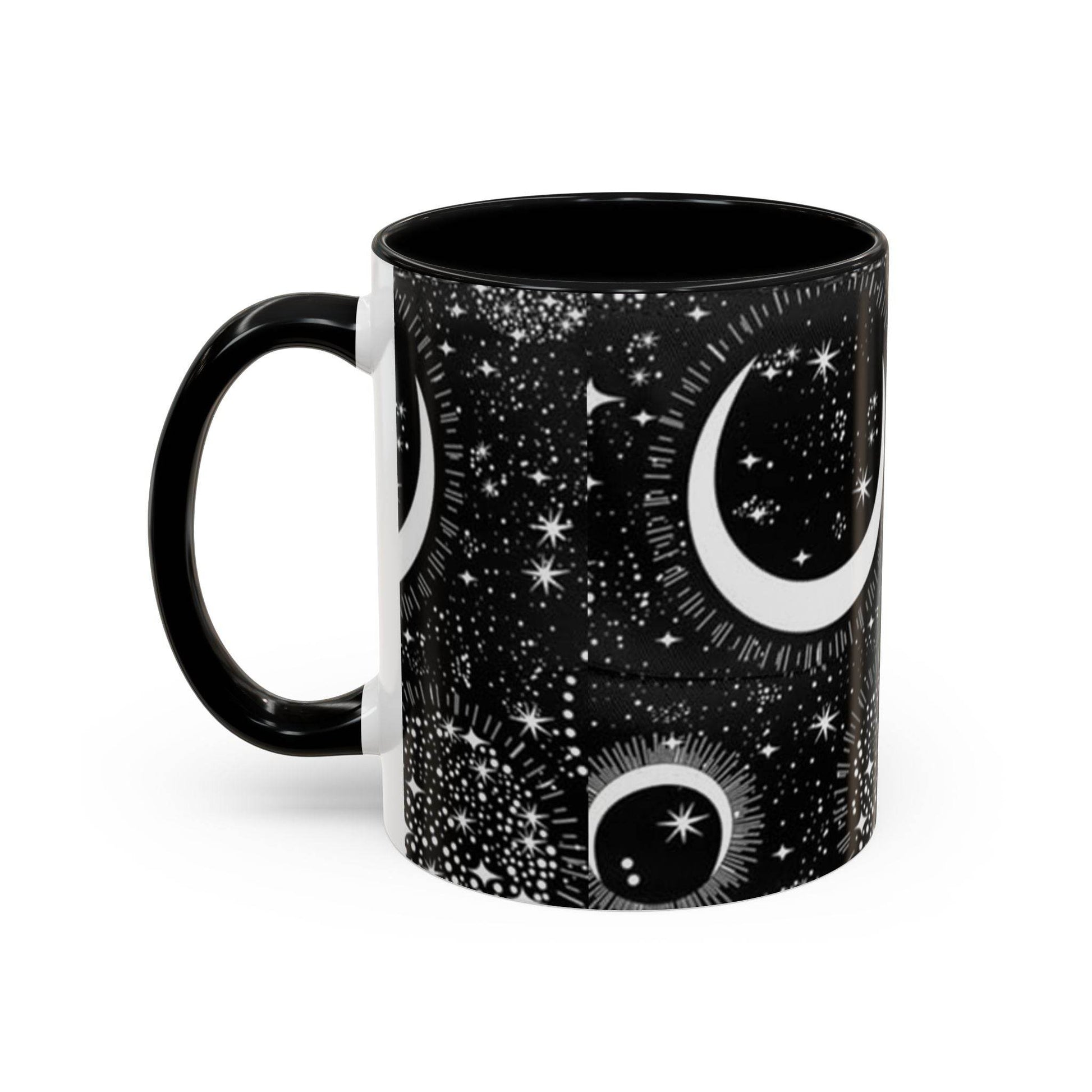 Star Moon Cup - Celestial Design Coffee Mug, 11oz Tea Cup, Astrology Lover Gift, Kitchen Decor, Celestial Kitchenware, Ceramic Beverage Mug - IntuitiveEncBoutique
