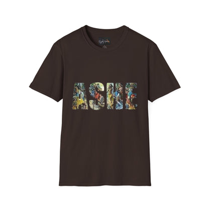 ASHE Graphic T-Shirt, Unisex Softstyle Tee, Vibrant Artistic Apparel, Gift for Nature Lovers, Casual Wear, Everyday Essentials