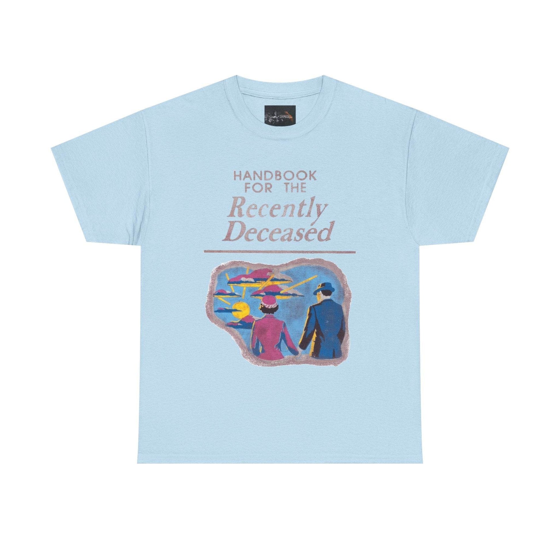 Vintage-Inspired Unisex Tee, Handbook for the Recently Deceased Shirt, Cool Graphic Tee, Unique Gift for Death Awareness, Halloween Costume - IntuitiveEncBoutique