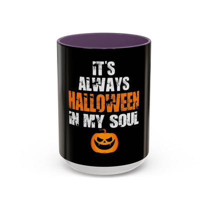 Halloween-Themed Coffee Mug, It's Always Halloween in My Soul, Festive Gift, Spooky Decor, Autumn Vibes, Coffee Lover's Gift - IntuitiveEncBoutique