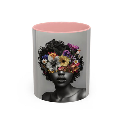 Floral Black Beauty Coffee Mug | Inspirational Drinkware for Coffee Lovers, Unique Gift for Her, Home Decor, Flower Lover's Mug