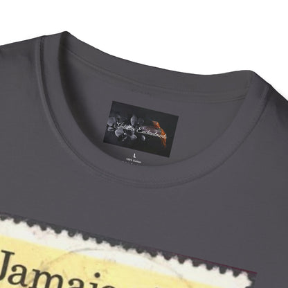 Vintage Jamaica Stamp Tee, Softstyle T-Shirt, Unisex Graphic Tee, Bohemian Style Shirt, Travel Lovers Apparel, Cool Gift Idea