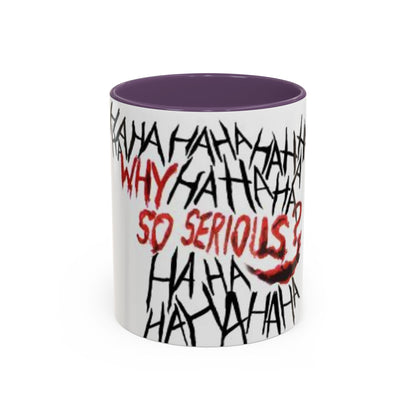 Why So Serious? Accent Coffee Mug | Funny Joker Gift, Office Decor, Birthday Present, Unique Ceramic Cup, Comic Enthusiast