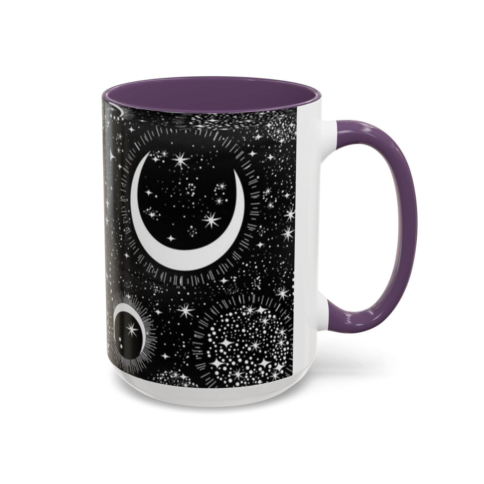 Star Moon Cup - Celestial Design Coffee Mug, 11oz Tea Cup, Astrology Lover Gift, Kitchen Decor, Celestial Kitchenware, Ceramic Beverage Mug - IntuitiveEncBoutique