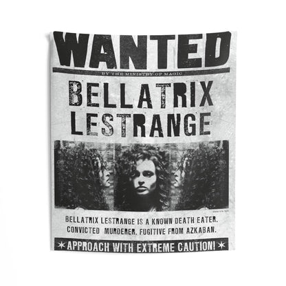 Bellatrix Wanted Indoor Wall Tapestries, Harry Potter Tapestry, Bedroom Decor, Dorm Room - IntuitiveEncBoutique