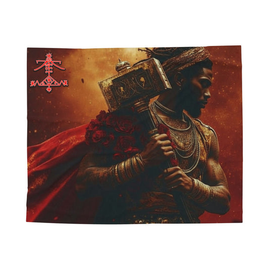 Plush Blanket - Ogou Feray Haitian Voodoo Design