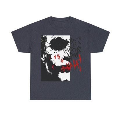 Unisex Heavy Cotton Tee - Joker Inspired Graphic Tee, Casual Wear, Perfect for Halloween, Movie Fans, Gift Idea, Streetwear - IntuitiveEncBoutique