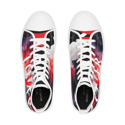 lover loser design on Men's High Top Sneakers, streetwear gift for him, urban style shoes, custom graffiti footwear, - IntuitiveEncBoutique