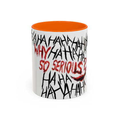 Why So Serious? Accent Coffee Mug | Funny Joker Gift, Office Decor, Birthday Present, Unique Ceramic Cup, Comic Enthusiast