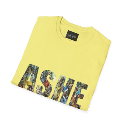 ASHE Graphic T-Shirt, Unisex Softstyle Tee, Vibrant Artistic Apparel, Gift for Nature Lovers, Casual Wear, Everyday Essentials