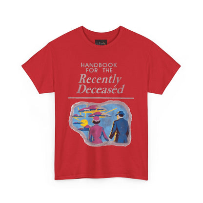 Vintage-Inspired Unisex Tee, Handbook for the Recently Deceased Shirt, Cool Graphic Tee, Unique Gift for Death Awareness, Halloween Costume - IntuitiveEncBoutique