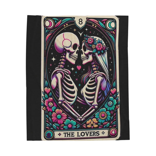 Colorful Skeletons Lovers Blanket, Cozy Throw, Gift for Couples, Halloween Decor, Soft Plush Blanket, Valentine's Day Gift - IntuitiveEncBoutique
