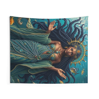 Wall Tapestries - Handmade Design, Yemoja in all her glory - IntuitiveEncBoutique
