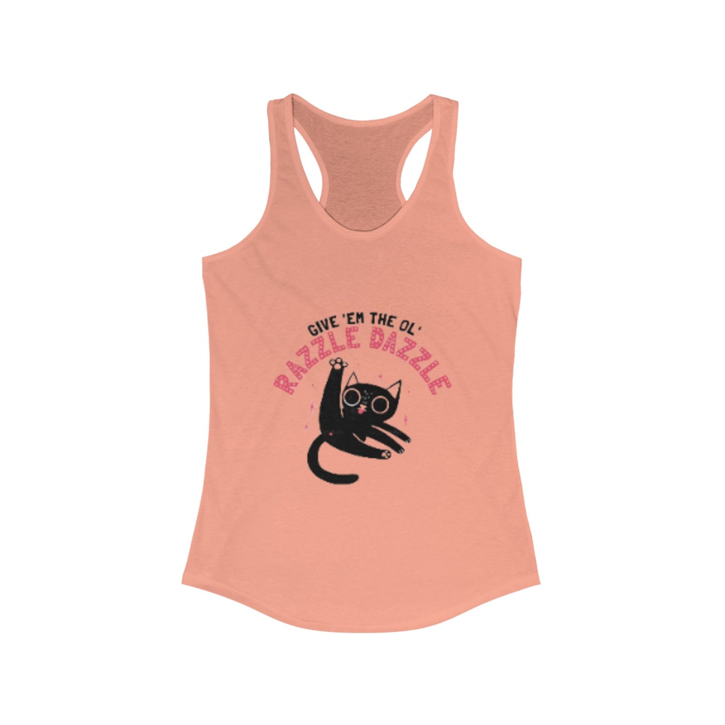 Razzle Dazzle Cat Tank Top, Cute Women's Summer Tank, Funny Cat Lover Gift, Yoga Shirt, Pet Owner T-Shirt, Fun Workout Apparel