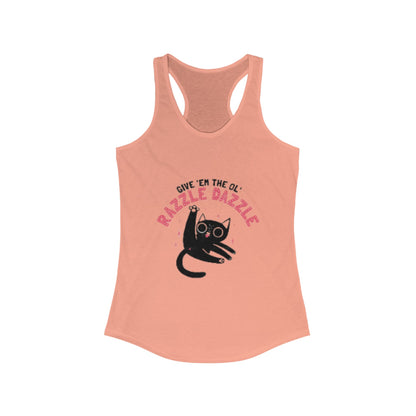 Razzle Dazzle Cat Tank Top, Cute Women's Summer Tank, Funny Cat Lover Gift, Yoga Shirt, Pet Owner T-Shirt, Fun Workout Apparel