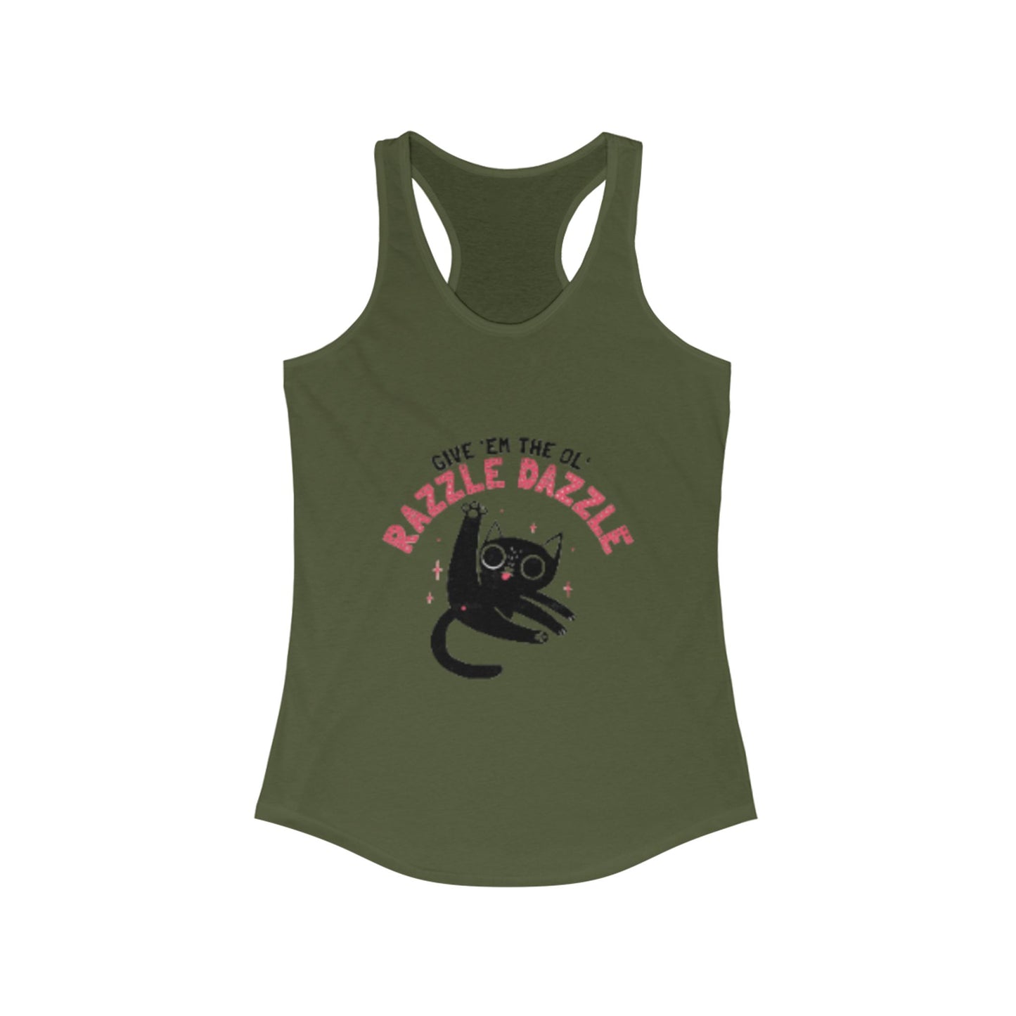 Razzle Dazzle Cat Tank Top, Cute Women's Summer Tank, Funny Cat Lover Gift, Yoga Shirt, Pet Owner T-Shirt, Fun Workout Apparel
