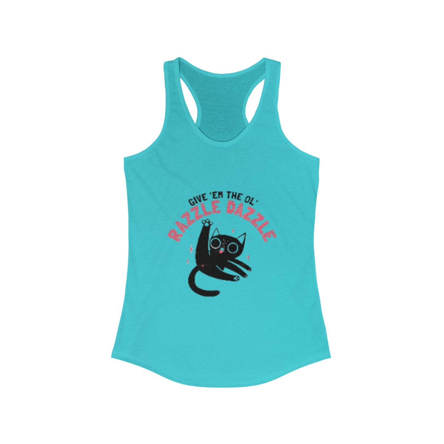 Razzle Dazzle Cat Tank Top, Cute Women's Summer Tank, Funny Cat Lover Gift, Yoga Shirt, Pet Owner T-Shirt, Fun Workout Apparel