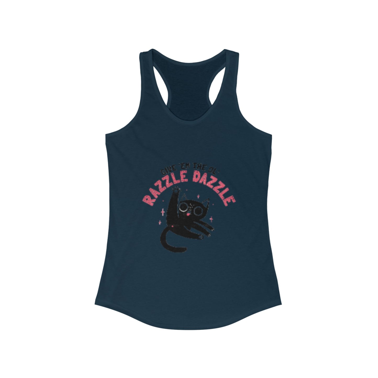 Razzle Dazzle Cat Tank Top, Cute Women's Summer Tank, Funny Cat Lover Gift, Yoga Shirt, Pet Owner T-Shirt, Fun Workout Apparel