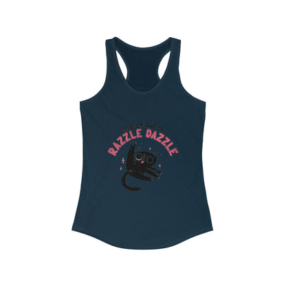 Razzle Dazzle Cat Tank Top, Cute Women's Summer Tank, Funny Cat Lover Gift, Yoga Shirt, Pet Owner T-Shirt, Fun Workout Apparel